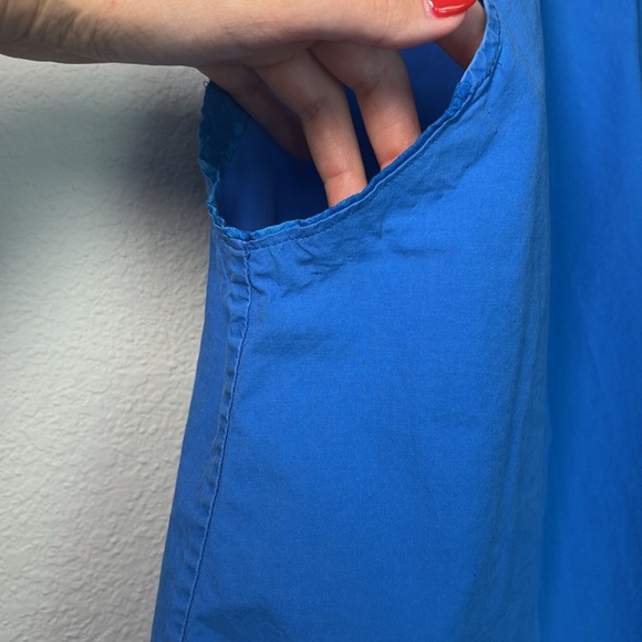 HD in Paris Blue Sleeveless Ruffle Neck Blouse Top size 0 - Picture 4 of 5